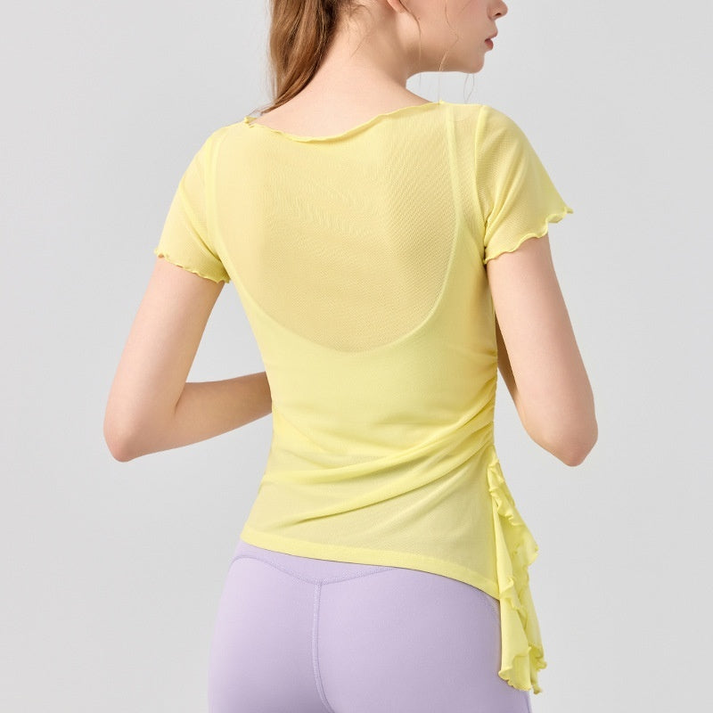 Yoga Jacket Women's Summer Fitness T-shirt Short Sleeve Quick-drying Yoga Clothes