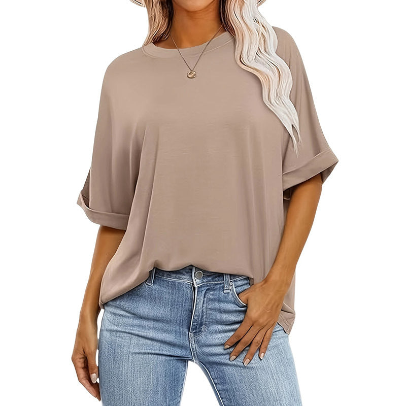 3 Pcs Women Oversized T-Shirt Short Sleeve Crew Neck