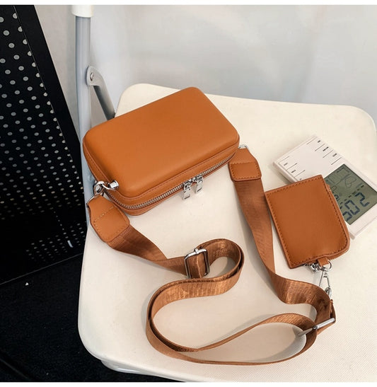 Crossbody unisex Street Pure Color All-matching Simple Single-shoulder Bag
