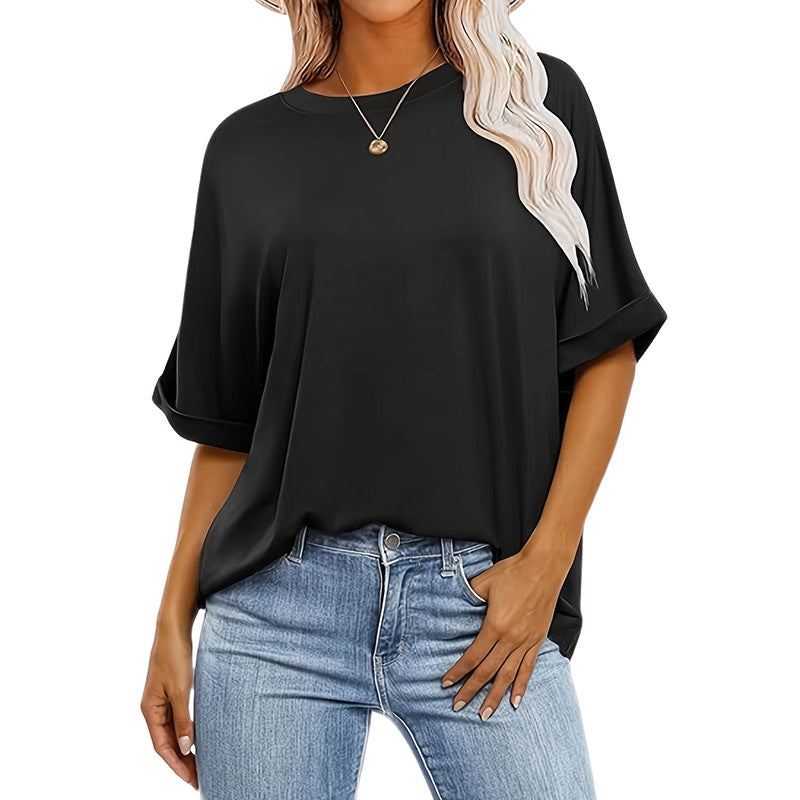 3 Pcs Women Oversized T-Shirt Short Sleeve Crew Neck