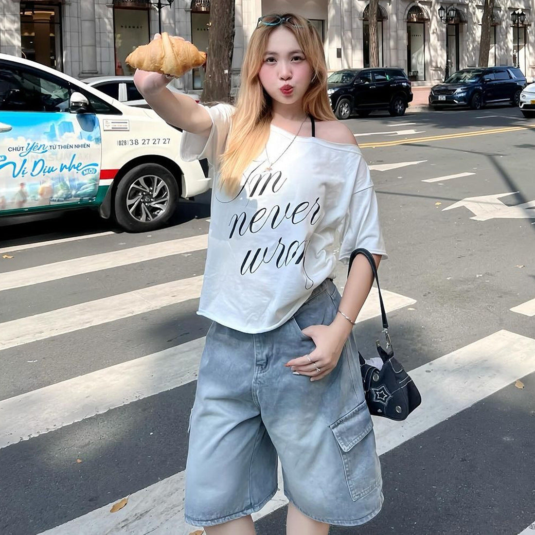 Women's  Off-the-shoulder Design Short Sleeve