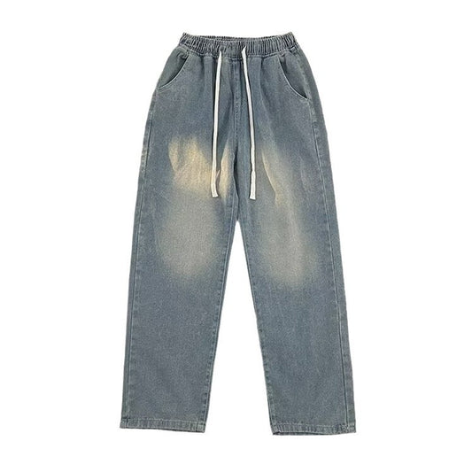 Straight Loose Men's Pants High Street Washing