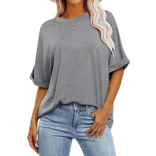 3 Pcs Women Oversized T-Shirt Short Sleeve Crew Neck Tee Tops Summer Casual Loose Tee T-Shirt