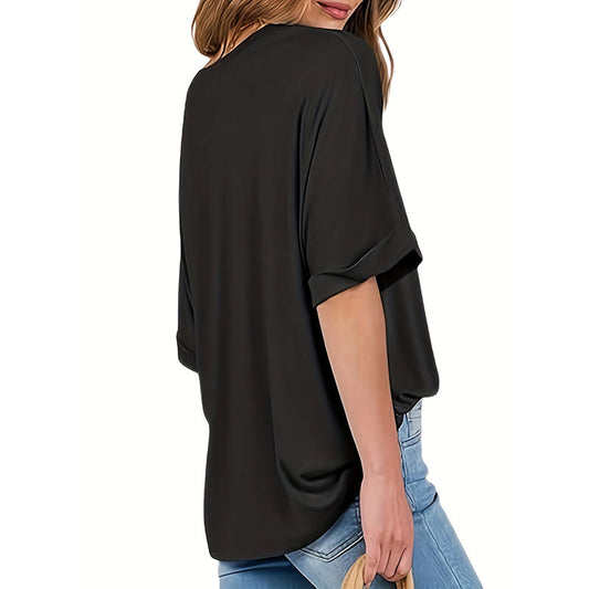 3 Pcs Women Oversized T-Shirt Short Sleeve Crew Neck