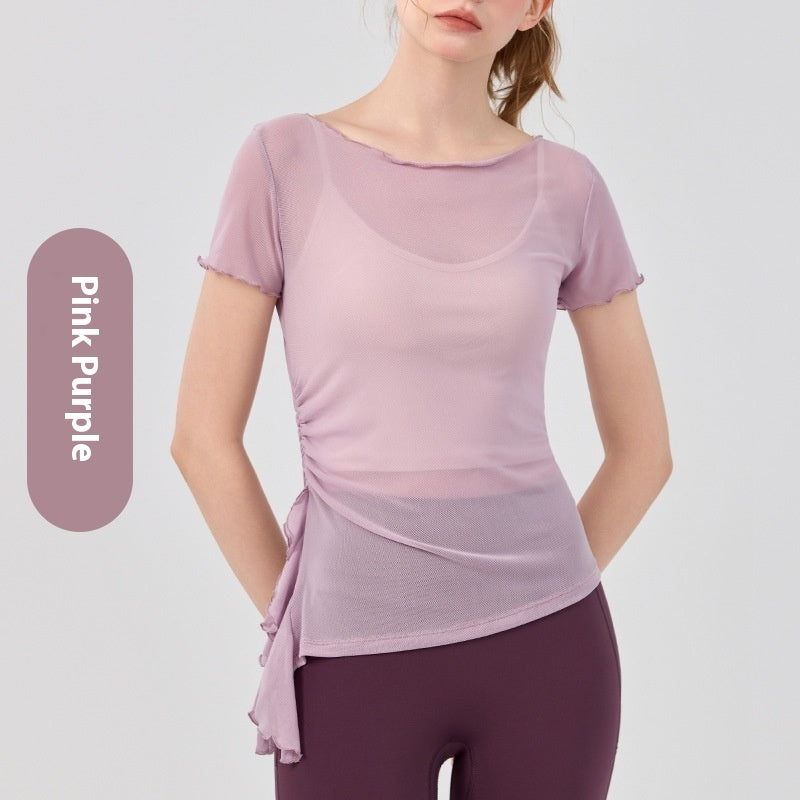 Yoga Jacket Women's Summer Fitness T-shirt Short Sleeve Quick-drying Yoga Clothes