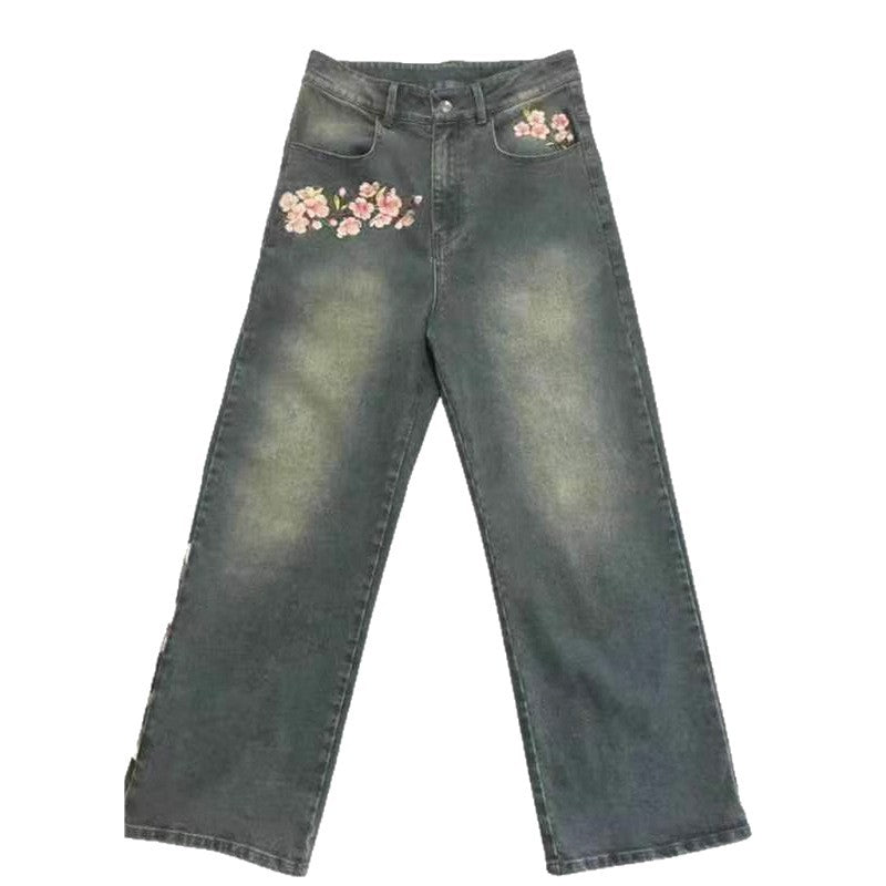 Women's American Retro Washed Casual Loose Pants