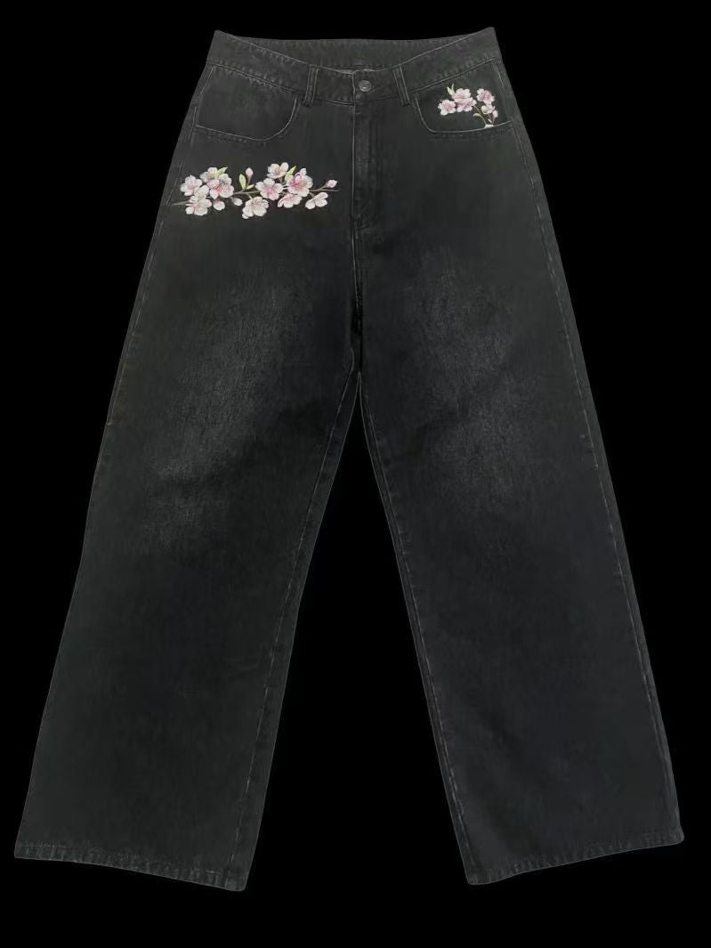Women's American Retro Washed Casual Loose Pants