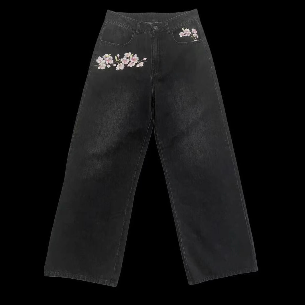 Women's American Retro Washed Casual Loose Pants