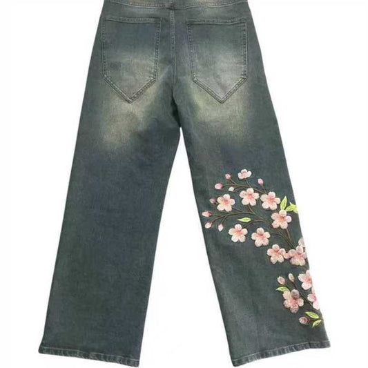 Women's American Retro Washed Casual Loose Pants