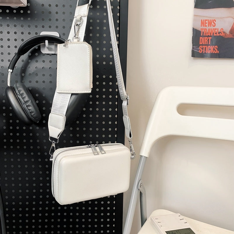 Crossbody unisex Street Pure Color All-matching Simple Single-shoulder Bag