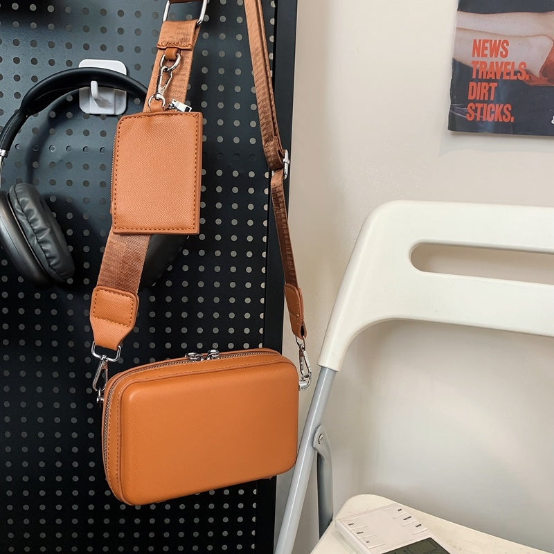 Crossbody unisex Street Pure Color All-matching Simple Single-shoulder Bag
