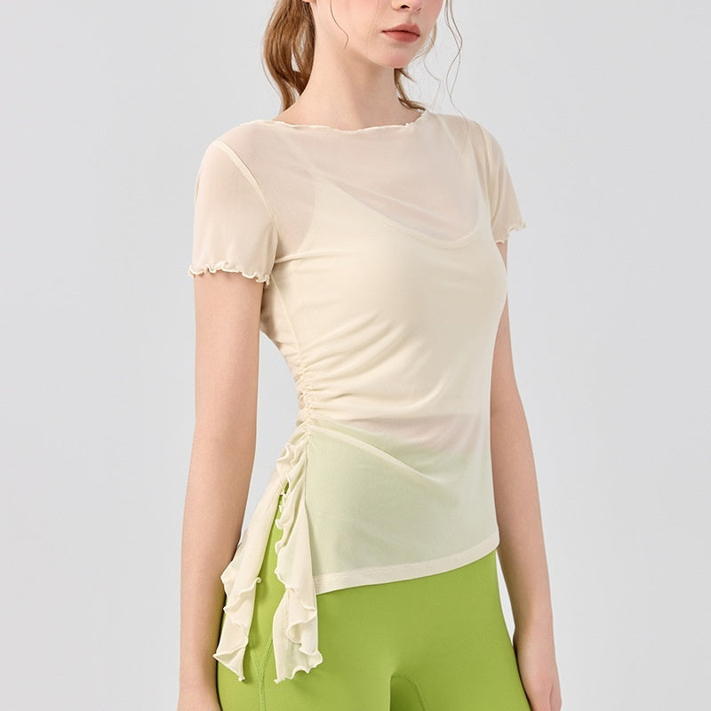 Yoga Jacket Women's Summer Fitness T-shirt Short Sleeve Quick-drying Yoga Clothes