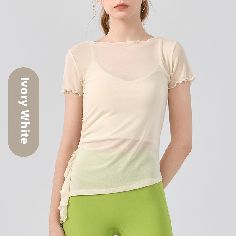 Yoga Jacket Women's Summer Fitness T-shirt Short Sleeve Quick-drying Yoga Clothes