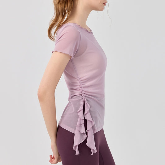 Yoga Jacket Women's Summer Fitness T-shirt Short Sleeve Quick-drying Yoga Clothes