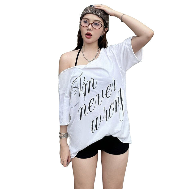 Women's  Off-the-shoulder Design Short Sleeve