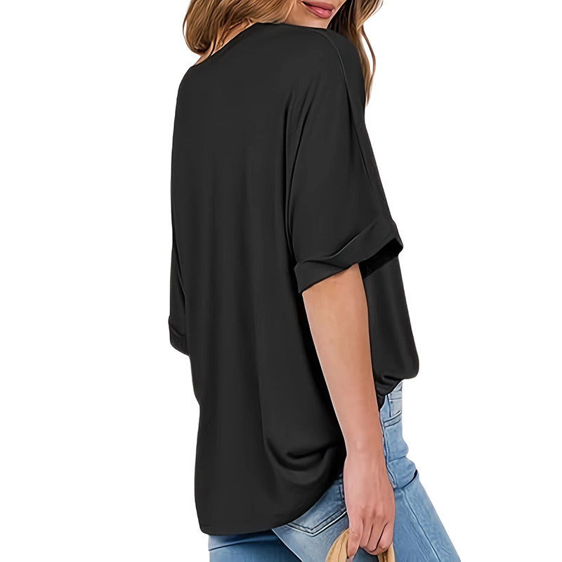 3 Pcs Women Oversized T-Shirt Short Sleeve Crew Neck