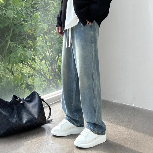 Straight Loose Men's Pants High Street Washing